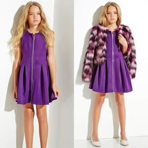 Girl's Marciano Zip Front Fit & Flare Dress Size XL /16